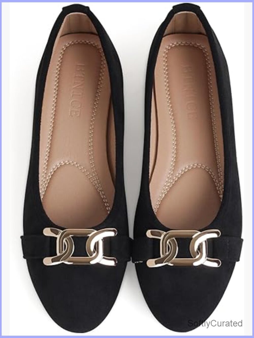 Leopard Print Ballet Flats, Faux Suede, Round Toe, Slip-On Work Shoes